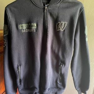 Wisconsin Badgers Colosseum OHT Military Full Zip Bomber Jacket